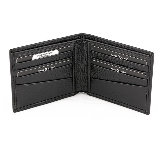 Portofel negru Daniel Klein, pentru barbati, din piele naturala, DKW3029-01
