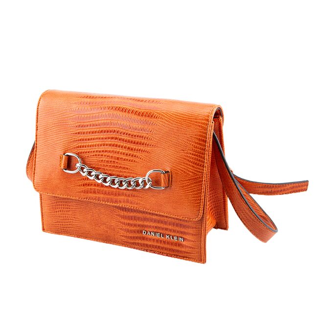 Poseta portocalie Daniel Klein Glam din piele ecologica