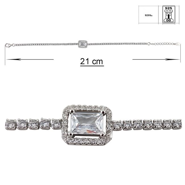 Bratara argint eleganta tennis Arya