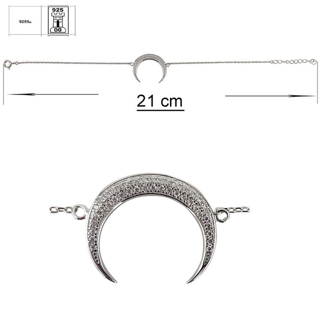 Bratara argint semiluna Genevieves