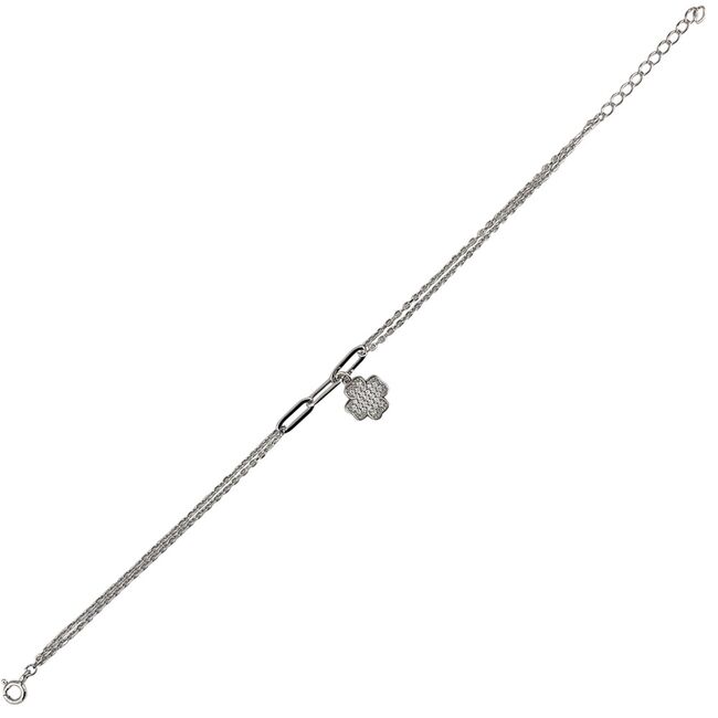 Bratara argint  dubla trifoi Harlow