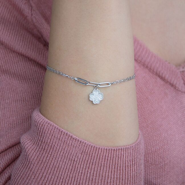 Bratara argint  dubla trifoi Harlow