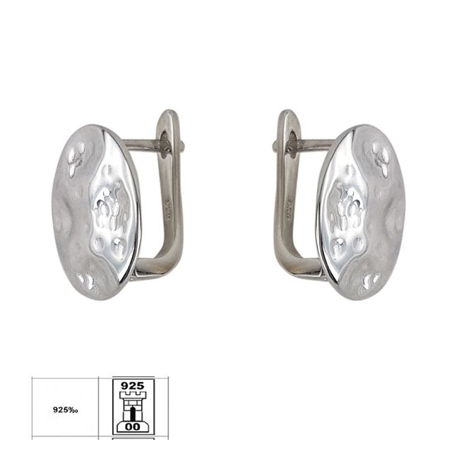 Cercei argint rotunzi cu aspect denivelat Ariel