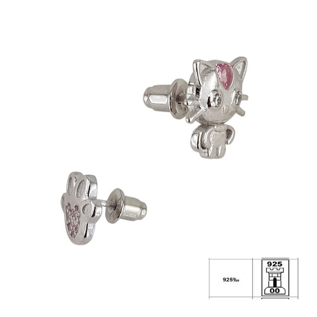 Cercei argint copii asimetrici Ember