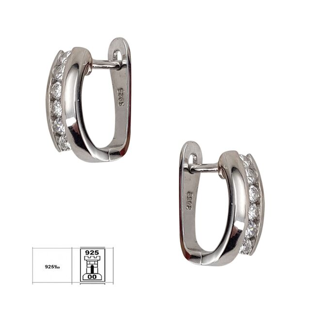 Cercei argint simpli cu zirconiu Lorelei