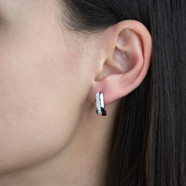 Cercei argint simpli cu zirconiu Lorelei