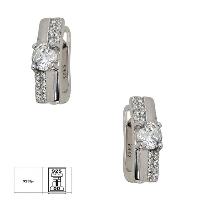 Cercei argint eleganti Moira cu zirconiu