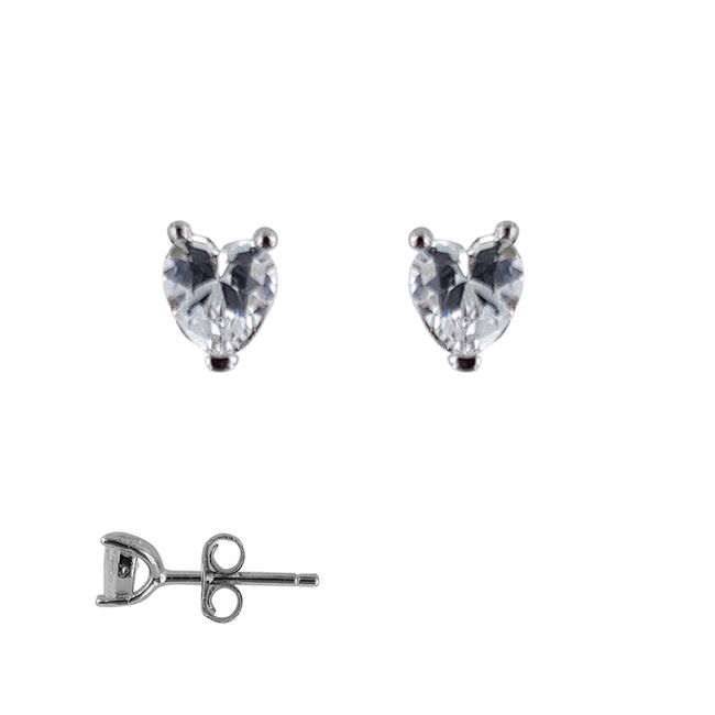 Cercei argint inima cu zirconiu Rory