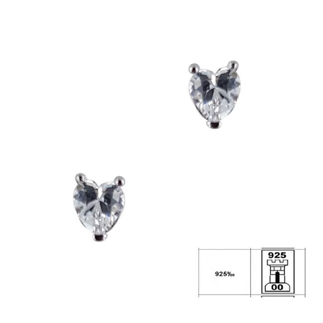 Cercei argint inima cu zirconiu Rory