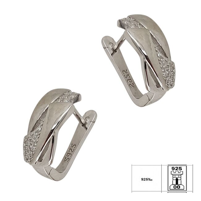 Cercei argint eleganti Tayla cu zirconiu