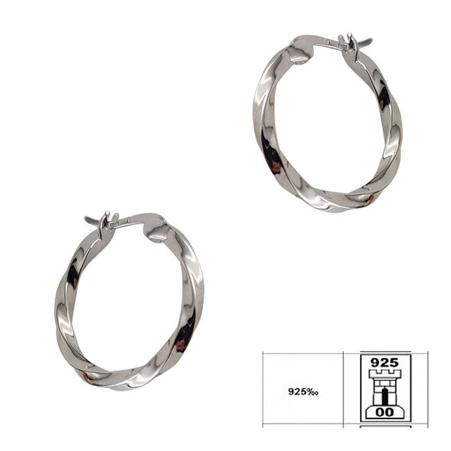 Cercei argint rotunzi model rasucit Charmaine