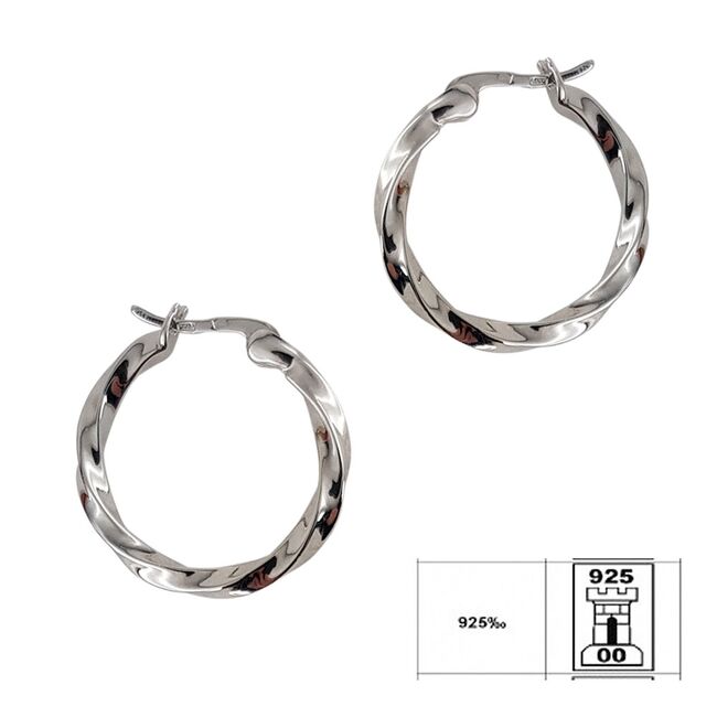 Cercei argint rotunzi model rasucit Charmaine