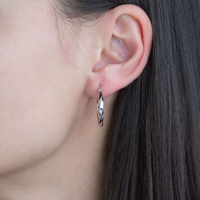 Cercei argint rotunzi model rasucit Charmaine