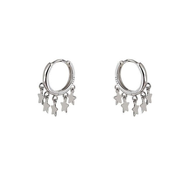 Creole argint rotunzi cu stelute Layla