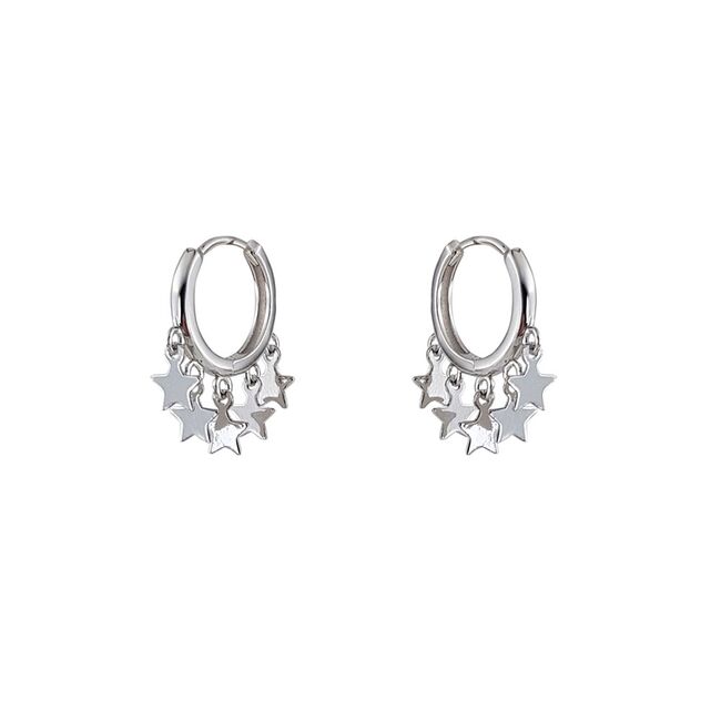 Creole argint rotunzi cu stelute Layla