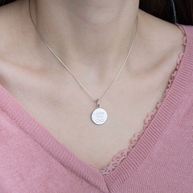 Pandantiv argint banut I love you