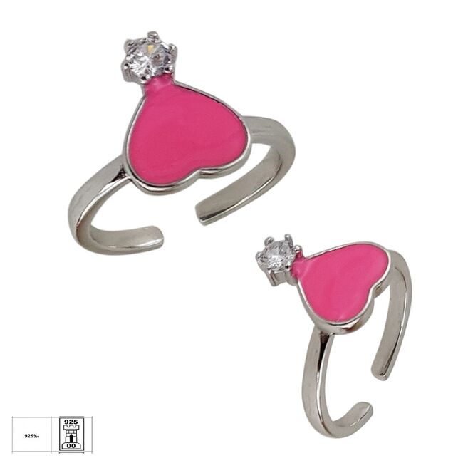 Set argint copii inimioare roz Mimi