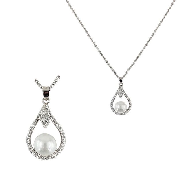 Lant argint elegant cu perla Nora