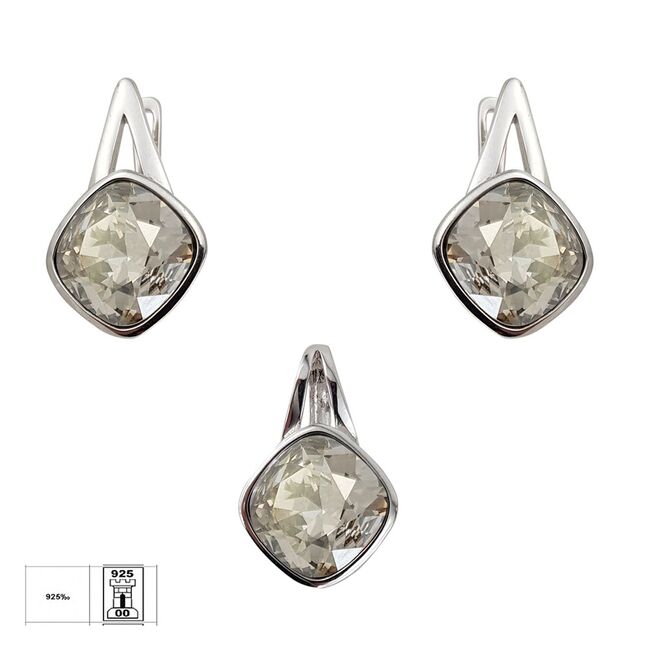 Set argint crystal champagne Zya