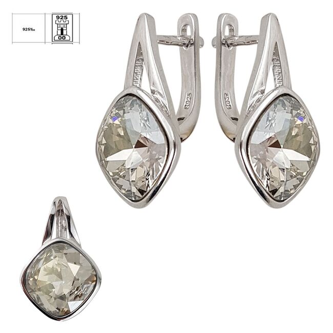 Set argint crystal champagne Zya