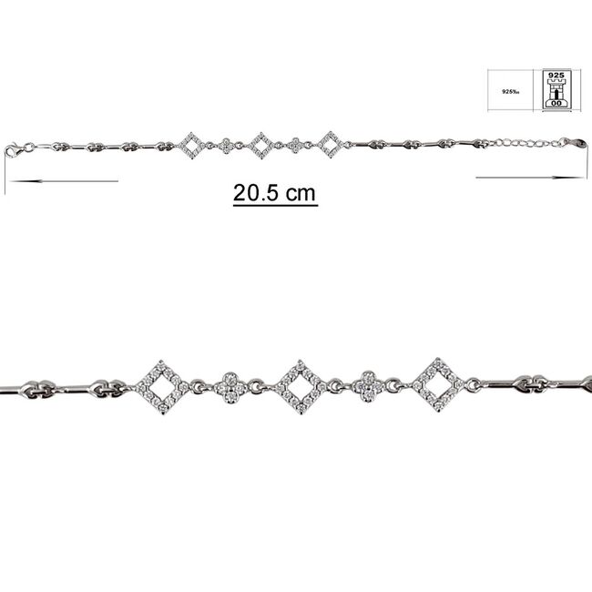 Bratara argint romburi Amaya