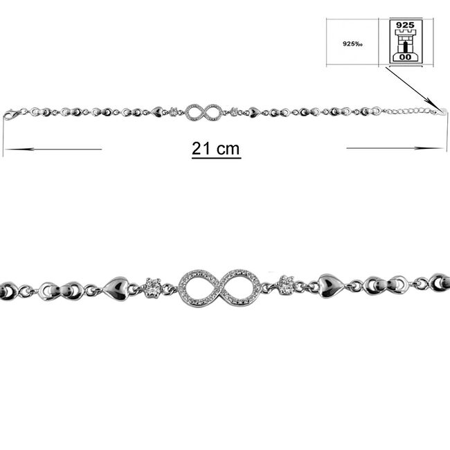Bratara argint infinit cu zirconii Grace