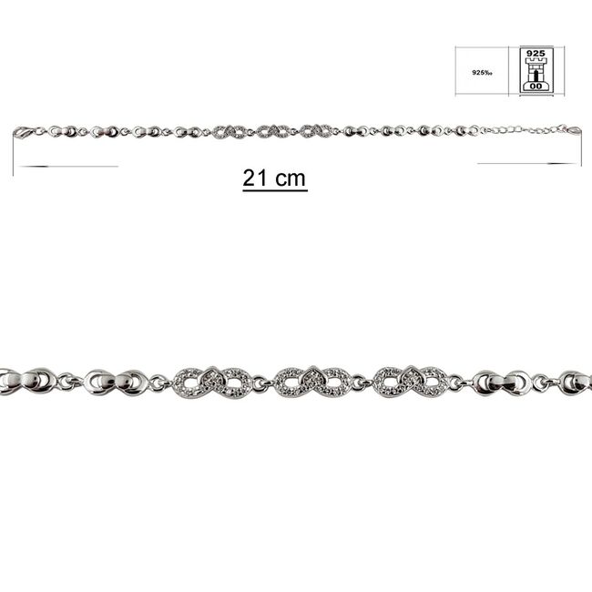 Bratara argint infinit cu zirconii Infinity