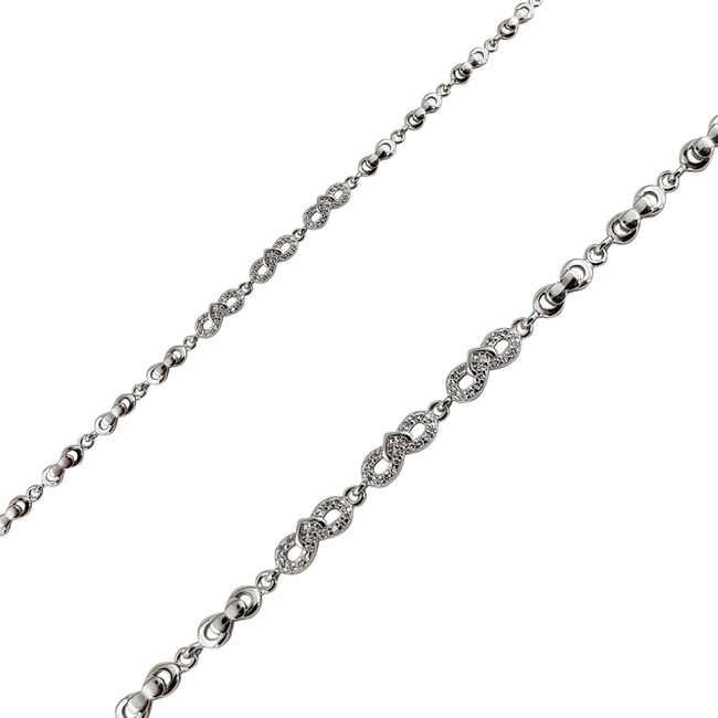 Bratara argint infinit cu zirconii Infinity