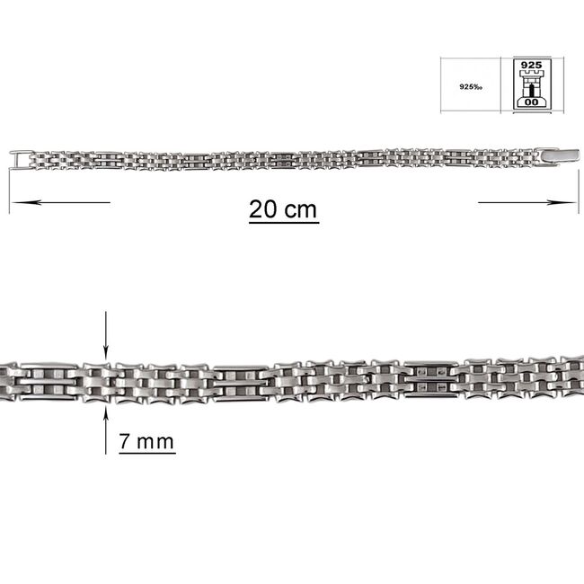 Bratara argint barbati Milo
