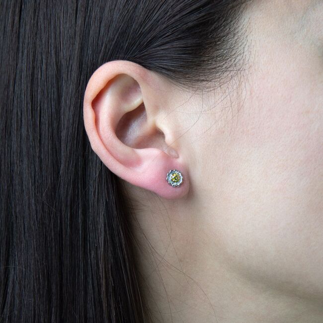 Cercei argint floricica gold Ava