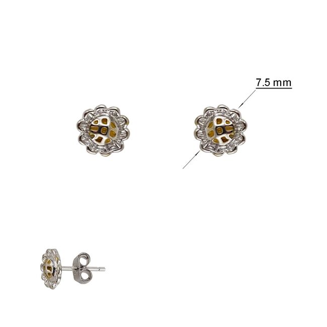 Cercei argint floricica gold Ava