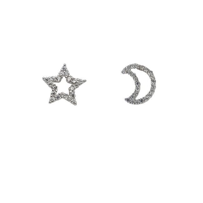 Cercei argint asimetrici Stellar