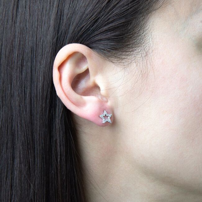 Cercei argint asimetrici Stellar