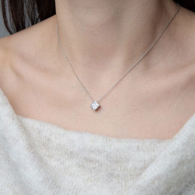 Lant argint cu pandantiv romb Square