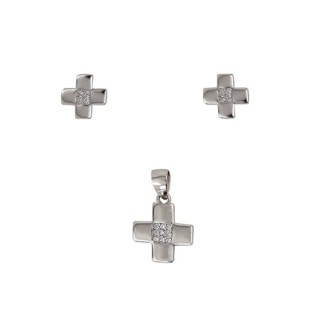 Set argint Croix cu zirconii albe