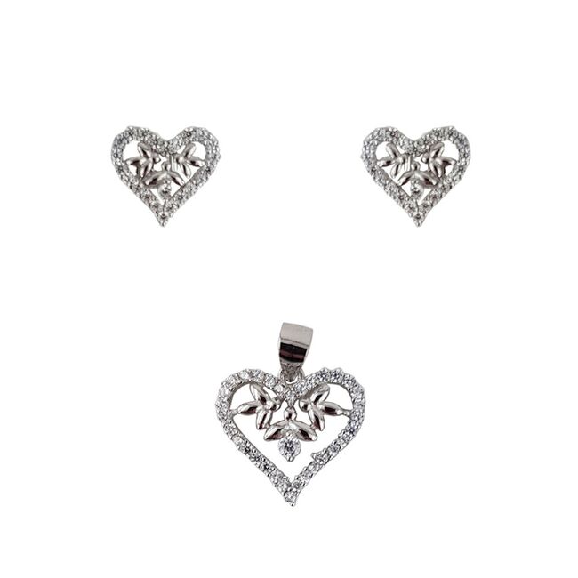 Set argint inimioare cu zirconii albe Jocelyn