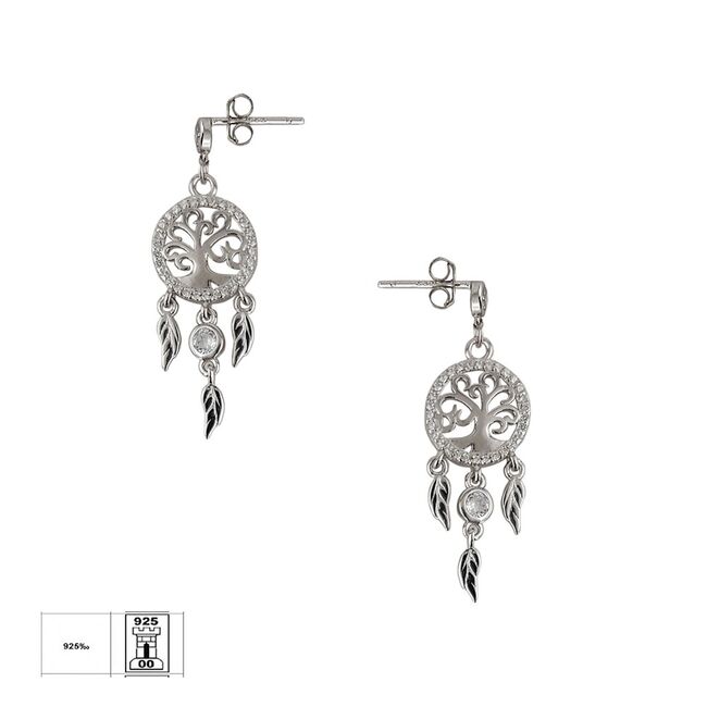 Cercei argint Dreamer cu zirconii albe