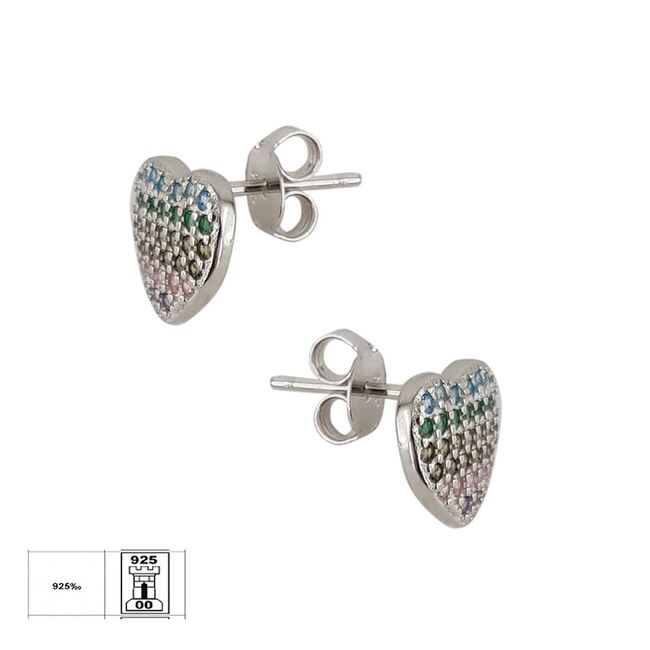 Cercei argint inimioara colorata Joyce