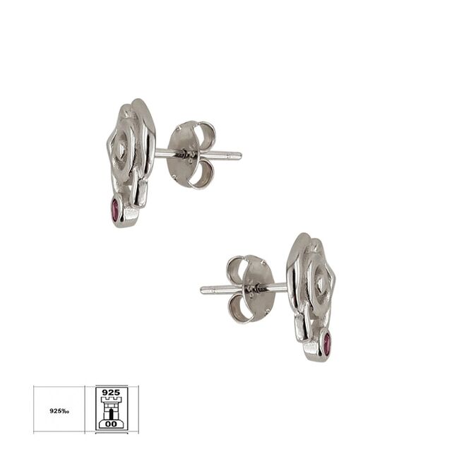 Cercei argint trandafir roz Lea