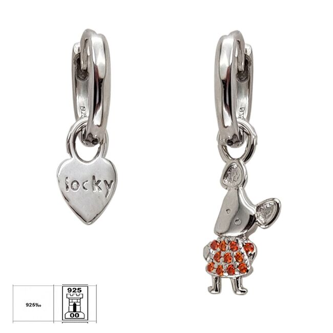 Cercei argint copii asimetrici Locky