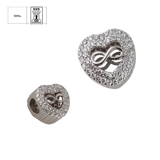 Talisman argint inima si infinit