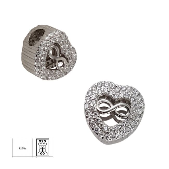 Talisman argint inima si infinit