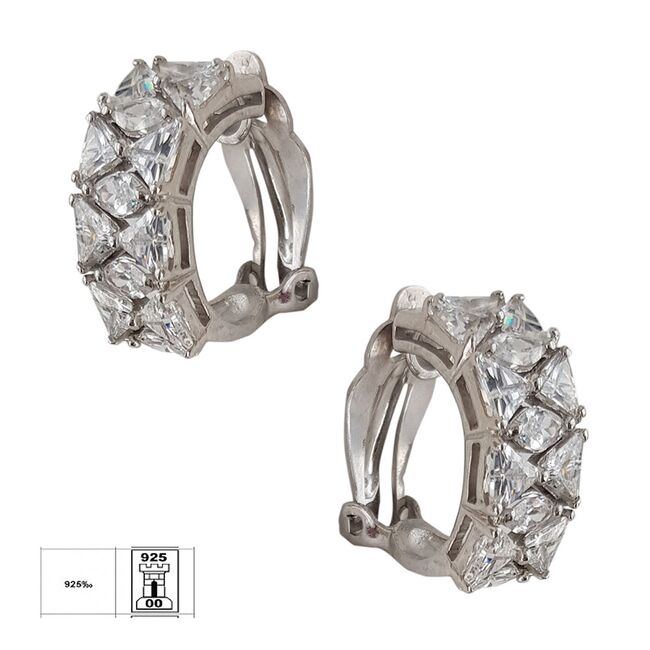 Cercei argint eleganti Thia cu zirconiu alb