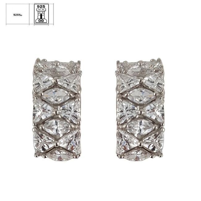 Cercei argint eleganti Thia cu zirconiu alb