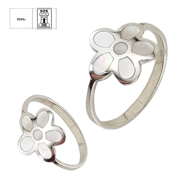 Inel argint floare sidef Thia marimea 53