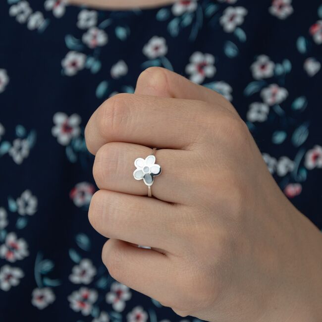 Inel argint floare sidef Thia marimea 53