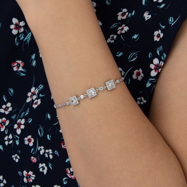 Bratara argint zirconii patrate Thia