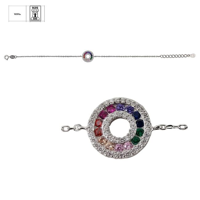 Bratara argint cerc multicolor Thia