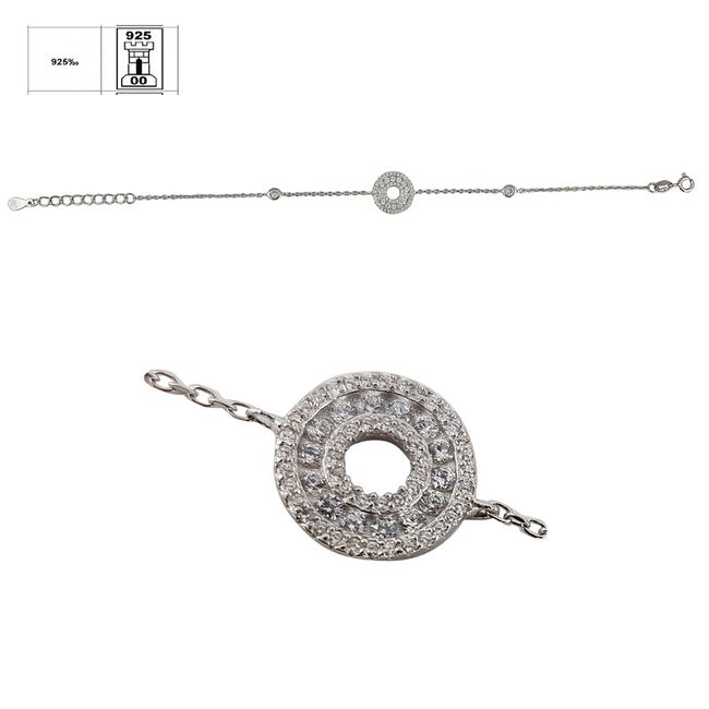 Bratara argint cerc zirconii Thia