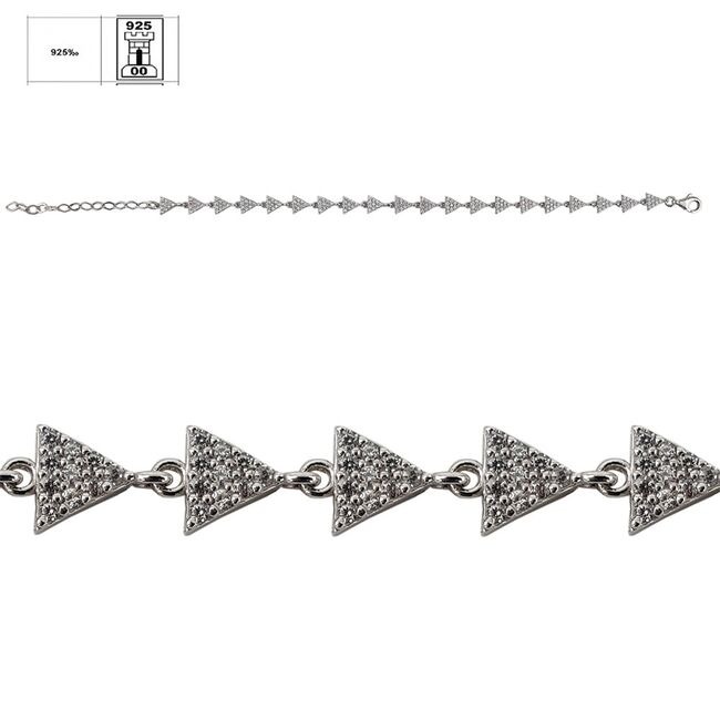 Bratara argint triunghiuri Thia